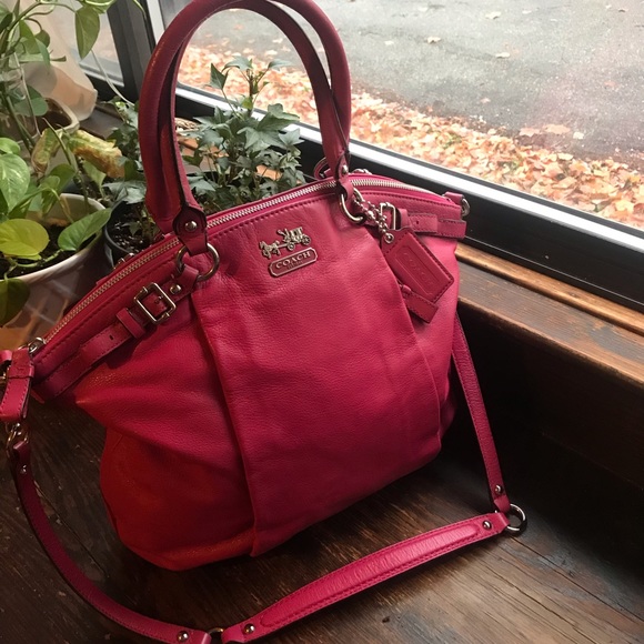 Coach Handbags - COACH LEATHER MADISON LINDSEY HOT PINK #18641